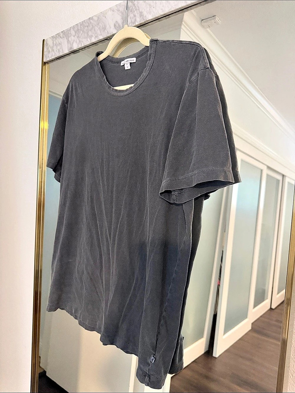 James Perse Short Sleeve Crew Neck Tee Gray Size 3 100% cotton